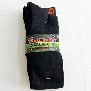 New SOF SOLE (2 Pair) All Sport Knee High Team Athletic Socks UNISEX SIZE M Blck